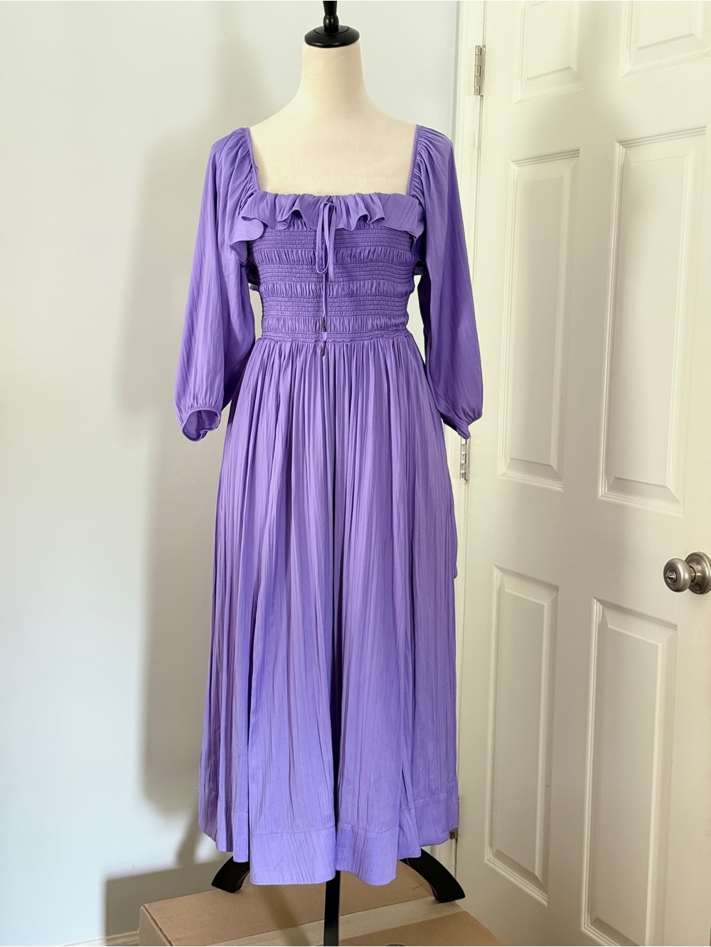 Free People Oasis Smocked Midi Dress sz S VGUC